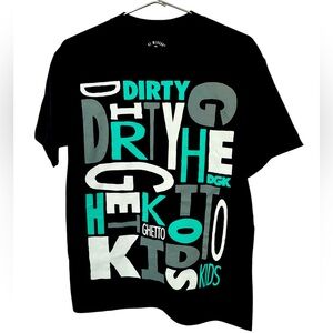 DGK Dirty Ghetto Kids Kayo Black Teal Skate Men’s M High End T-Shirt